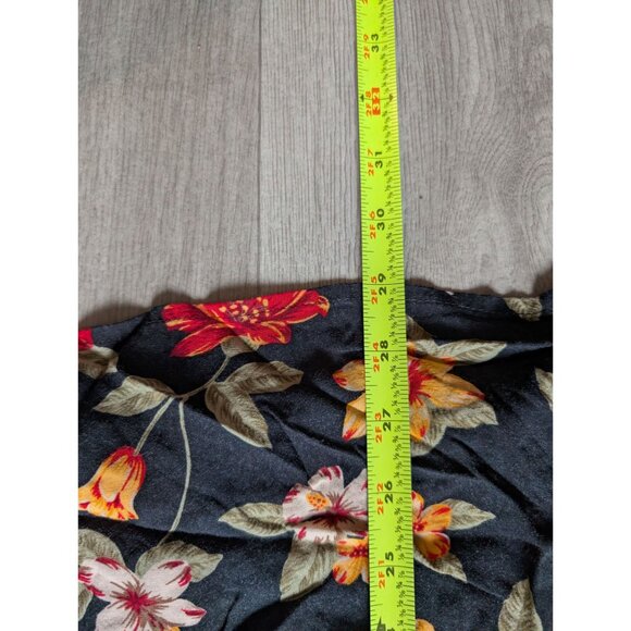 Sag Harbor Floral Button-Front Midi Skirt Womans Size XL Black Multicolor Polyes - Picture 5 of 5